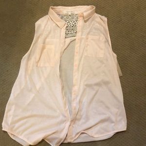 Pink and white Lacey tank top